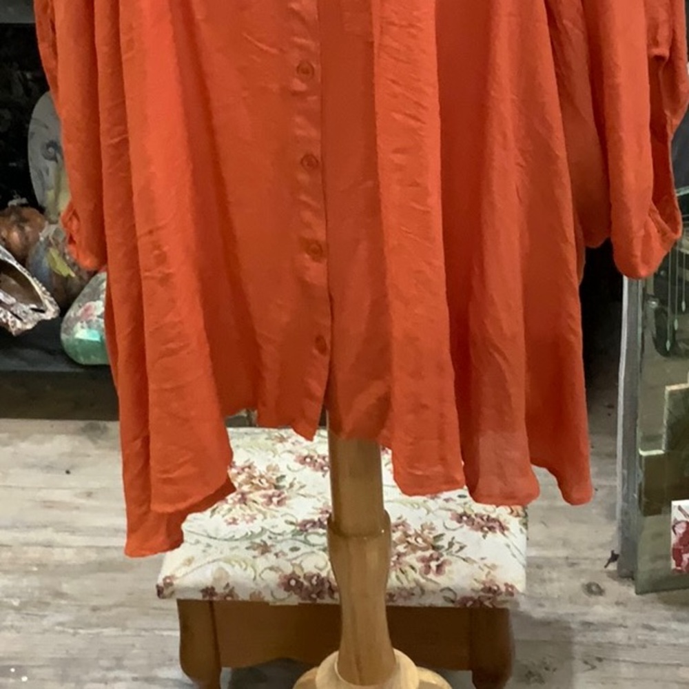 0019 Umgee Oversized Boho Button-Down Tunic Top; … - image 4